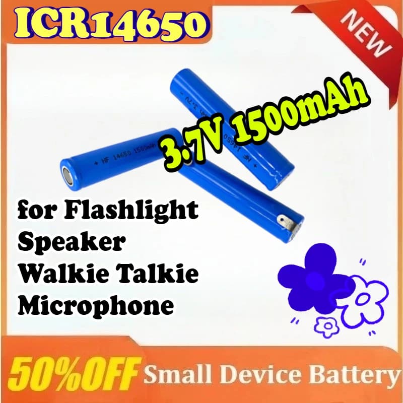 ICR14650 Batteria ricaricabile agli ioni di litio da 3,7 V 1500 mAh per torcia altoparlante walkie-talkie microfono