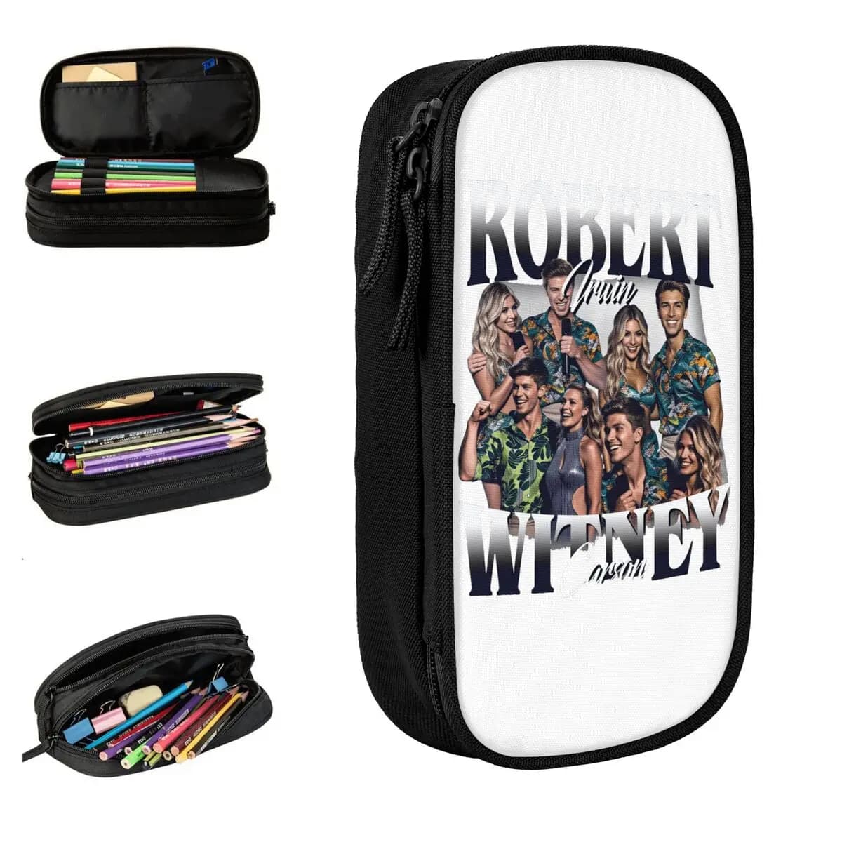Retro anni '90 Vintage Brennan Robert Irwin e Witney Carson Astuccio per matite Astuccio per matite per scuola Ragazzo Ragazza Astuccio estetico grande
