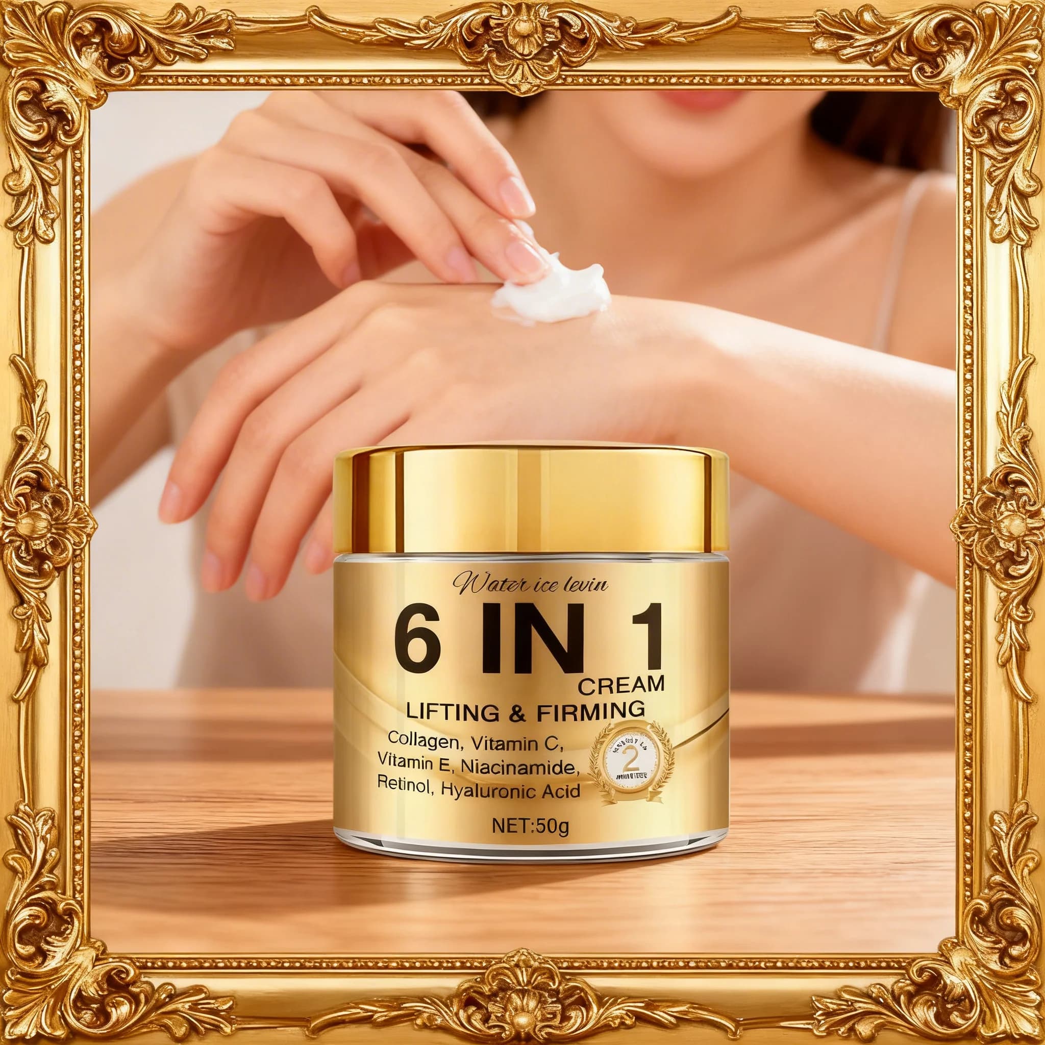 1/2/3PCS Crema antirughe 6 in 1, collagene liftante e rassodante, vitamina C, vitamina E, niacinamide, retinolo, acido ialuronico