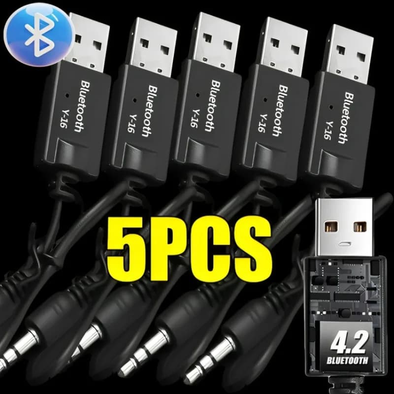 1/2/5PCS Ricevitore Bluetooth USB Adattatore audio Bluetooth in linea da 3,5 mm Auto 4.2 Ricevitore Bluetooth Audio per amplificatore altoparlante per auto