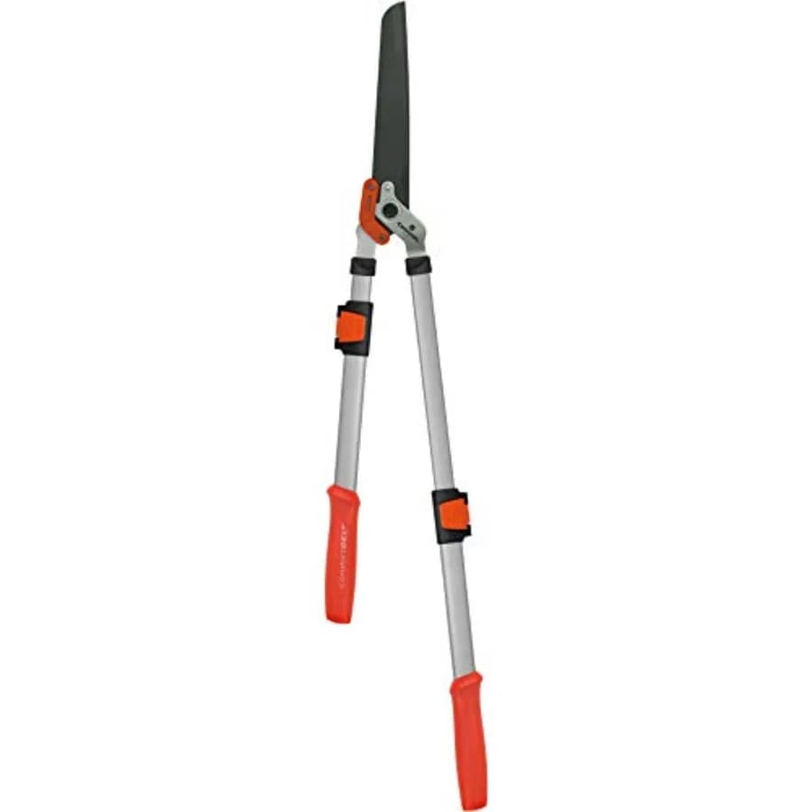 Forbice da Siepe Estensibile Rossa con Manico da 29 Pollici per Potatura Giardino, Lama Durevole in Acciaio Inossidabile con Design Ergonomico