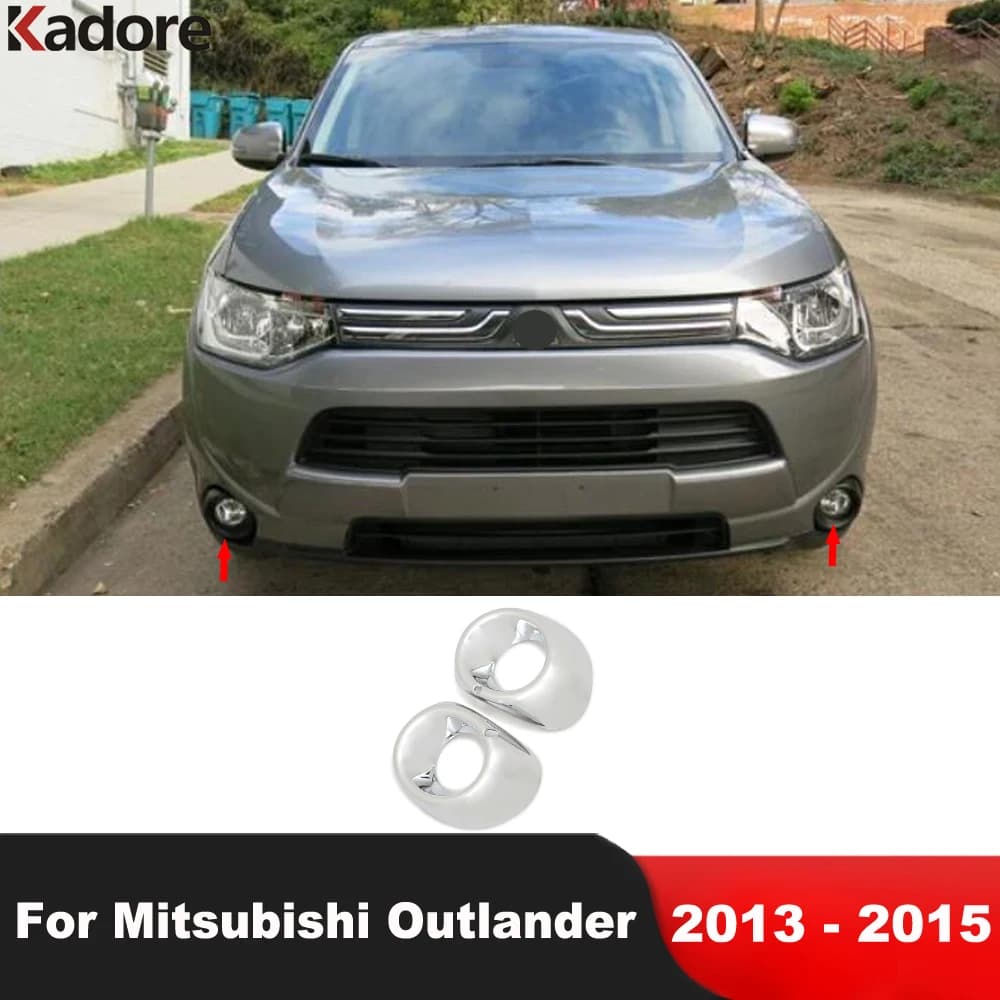 Cornice Cromata per Fari Fendinebbia Anteriori per Mitsubishi Outlander 2013 2014 2015, Accessori Auto