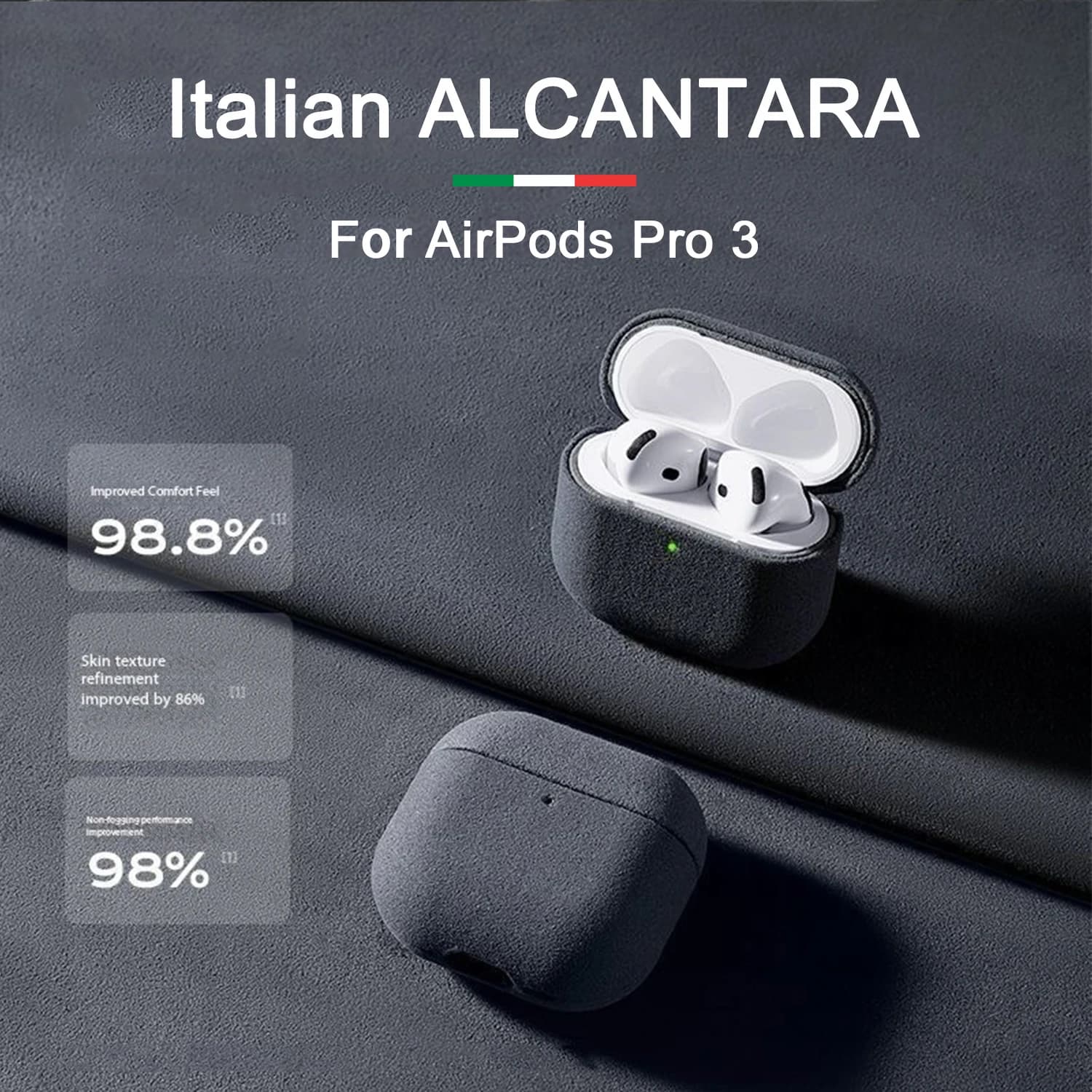 VEX ALCANTARA Leather Case for AirPods Pro 3 2 Pro3 Luxury Protective Case for AirPod 4 3 Pro2 Bluetooth Turn Fur Cover