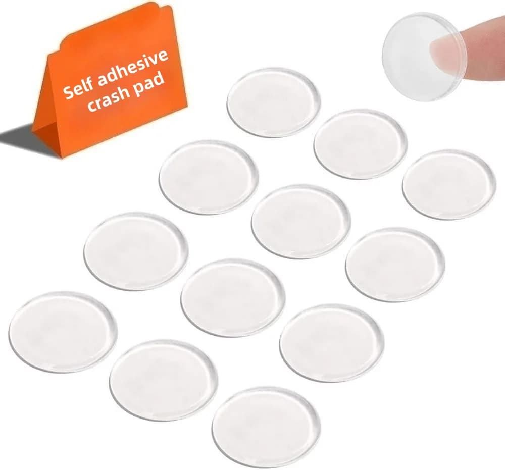 Cuscinetto per maniglie in vetro, fermaporta in silicone trasparente, protezione circolare, cuscinetto autoadesivo antiscivolo e antiurto