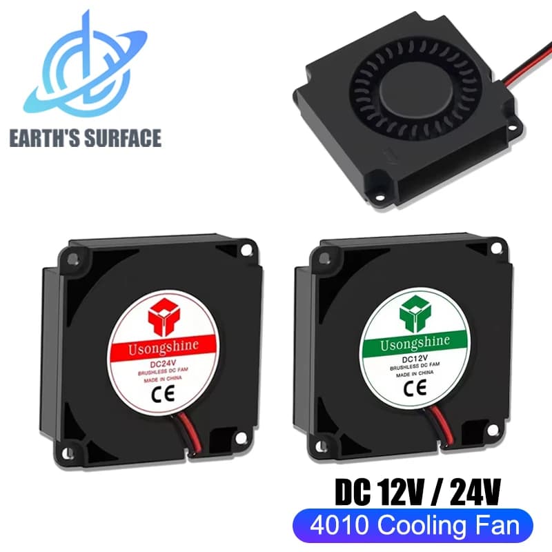 Parti della stampante 3D Ventola a turbina 12V 24V 40mm * 10mm 4010 DC Turbo Ventola Cuscinetto Ventilatore Ventole di raffreddamento radiali per Creality CR-10 Kit