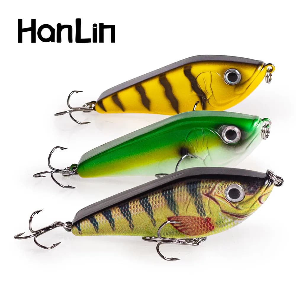 Esche artificiali da pesca per lucci e muschi da 80mm/15.5g, tipo Jerkbait, VIB, Slow Sinking, Wobbler per la pesca al luccio, Bass e altri predatori.