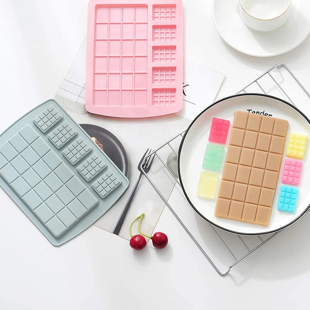 Chocolate Moulds Silicone Candy Molds,Break Apart Chocolate Molds Non-Stick Reusable Baking Molds Candy Protein Energy Bar Mould