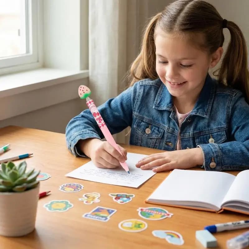 Penna Gel Cancellabile Magica a Forma di Fragola con Inchiostro che Cambia Colore con la Luce, Carina per Bambini, Scuola e Ufficio