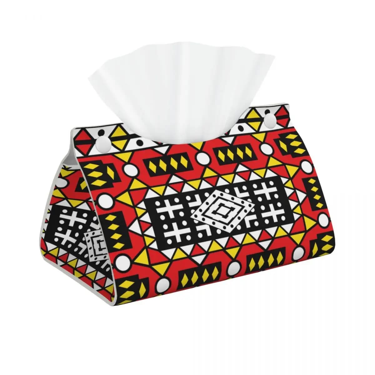 Kizomba Samakaka Ankara Print Box of Bath Cover Faucets Auto African model Rectangular face holder in PU leather