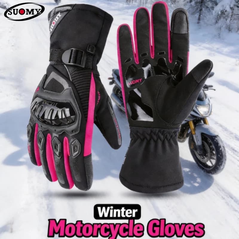 SUOMY Winter Waterproof Warm Motocross Riding Gloves Men Women Anti-drop Touch Screen Windproof Ski Motorcycle Cycling Gloves