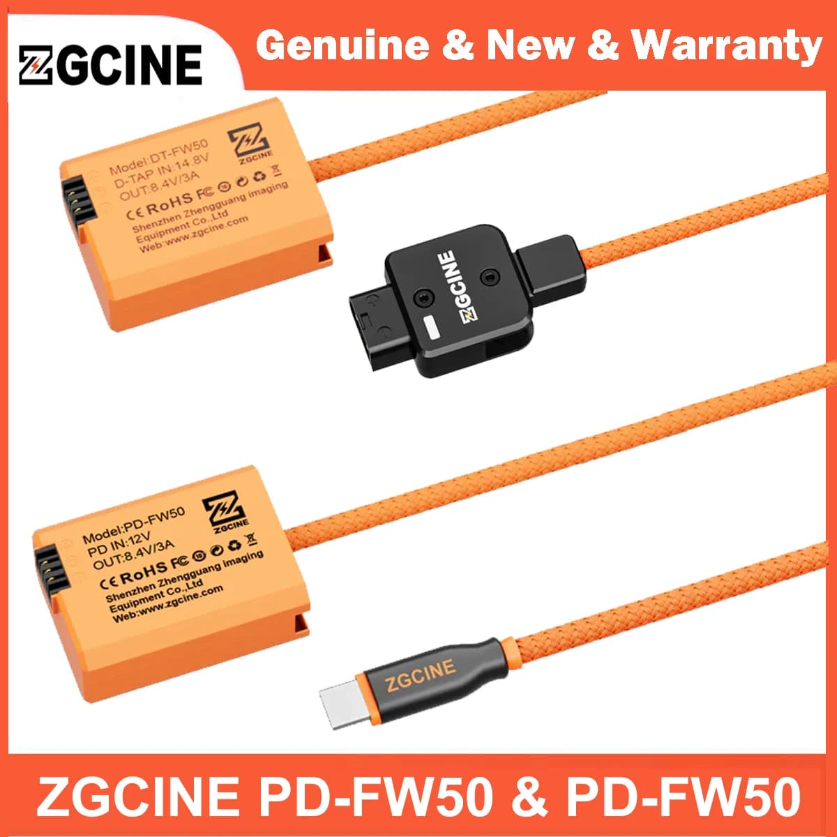 ZGCINE DTap a NP-FW50 e USB-C PD a NP-FW50 Cavo batteria fittizio per Sony A7III A6000 A6400 A7II A7RIII A7S A5000 NEX-5T RX1RIII
