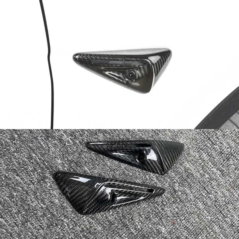 Per Tesla Modello 3 YXS Macchina Fotografica Laterale Reale In Fibra di Carbonio Copertura di Protezione Colonna Pomello Del Cambio Accessori Volante 2017-2022