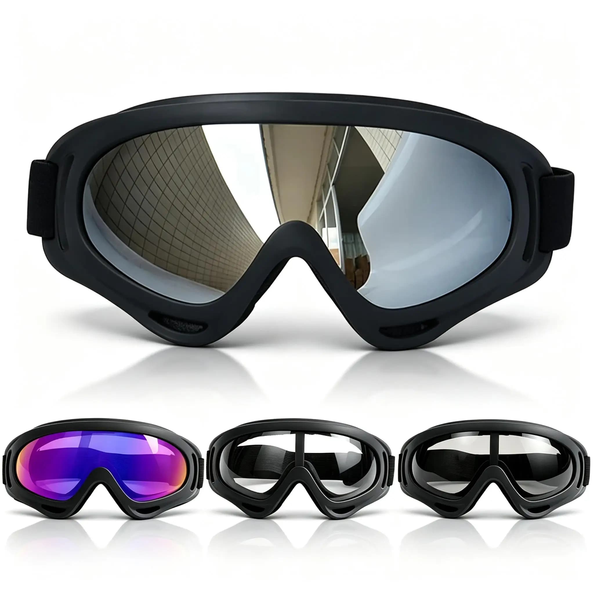 Thick Sponge Ski Goggles For Ski Touring Snowboarding ATV Off-Road Mountain Biking For Adults Wind-Resistant Anti-Fog