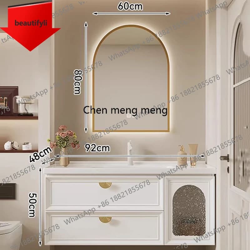 Mobili da Bagno a50 con Ante in Vetro, Armadietti Lusso Minimalista con Lavabo e Ripiani, Arredamento Casa