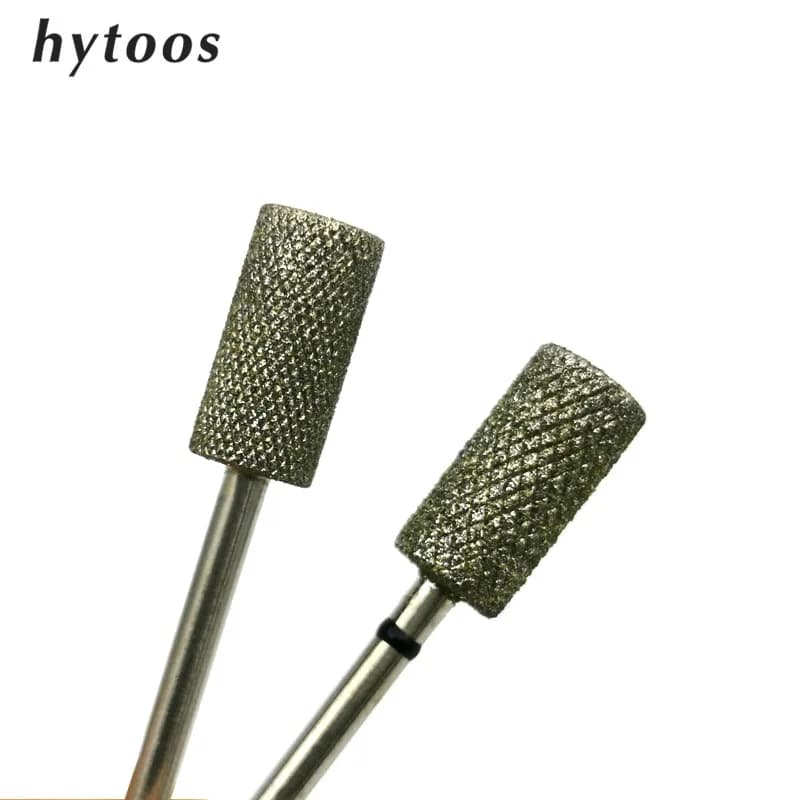 HYTOOS Diamond Cross Barriers Rotary Nail Drill Tips Cuticola Pulita Burr 3/32 "Punta per manicure Accessories for Drill Machines