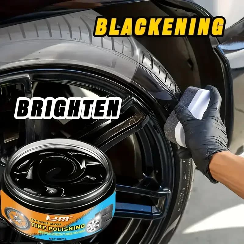 Cera lucidante e protezione per pneumatici per auto per moto - rinnovatore in plastica, potenziatore per interni, protezione per pneumatici, formula lucida nera
