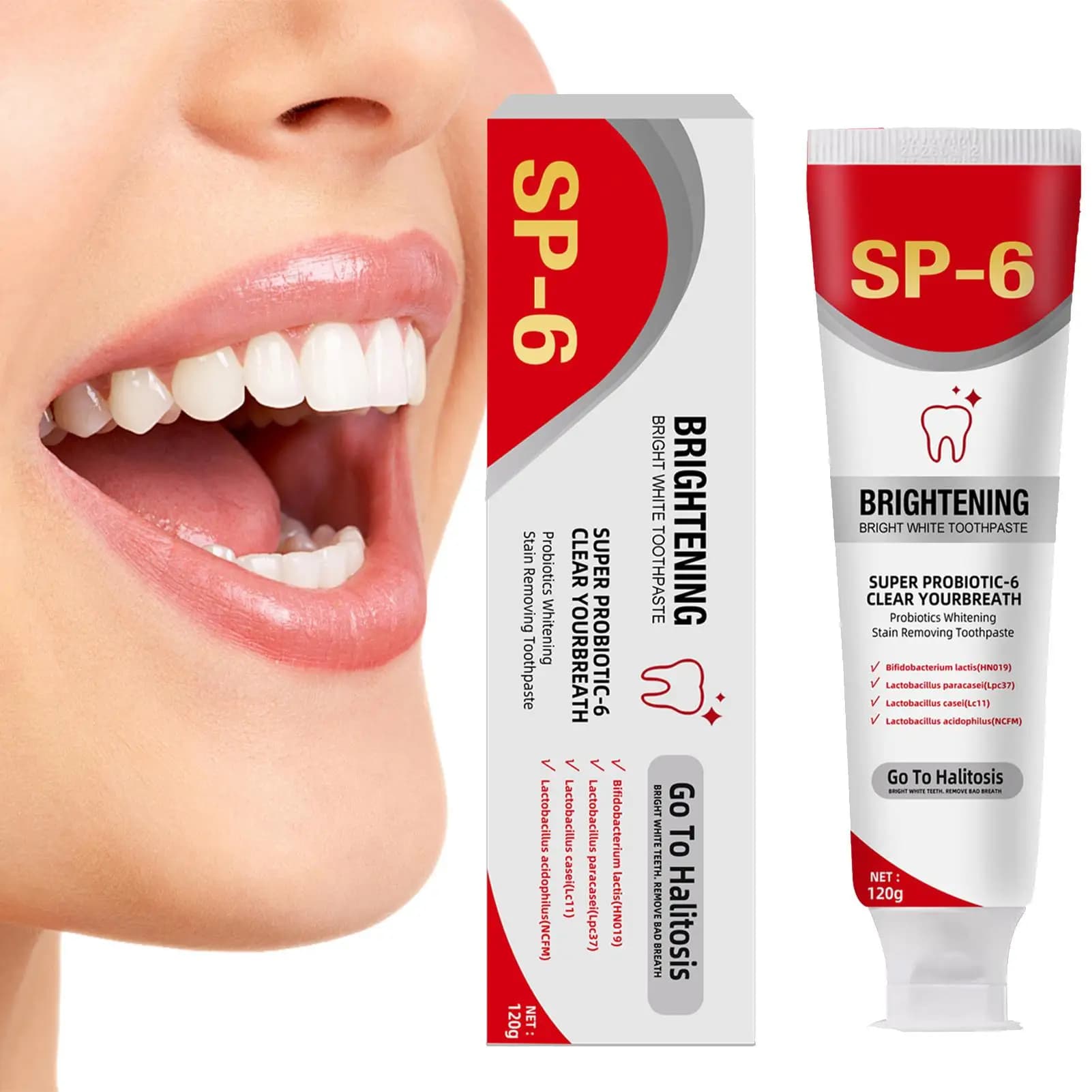 Probiotic whitening toothpaste Brilliant toothpaste Gentle cleaning for removal of stains and care of drying Protect the nail polish