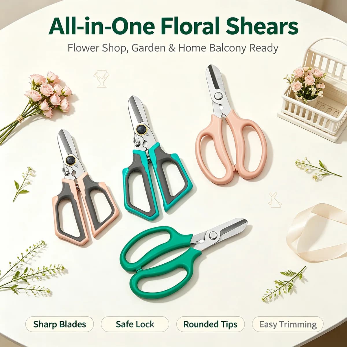 TUPI Straight Head Pruning Shears Non-slip HandleStainless Steel Outils Manuels Household Bonsai Garden Scissors Pruing Shear