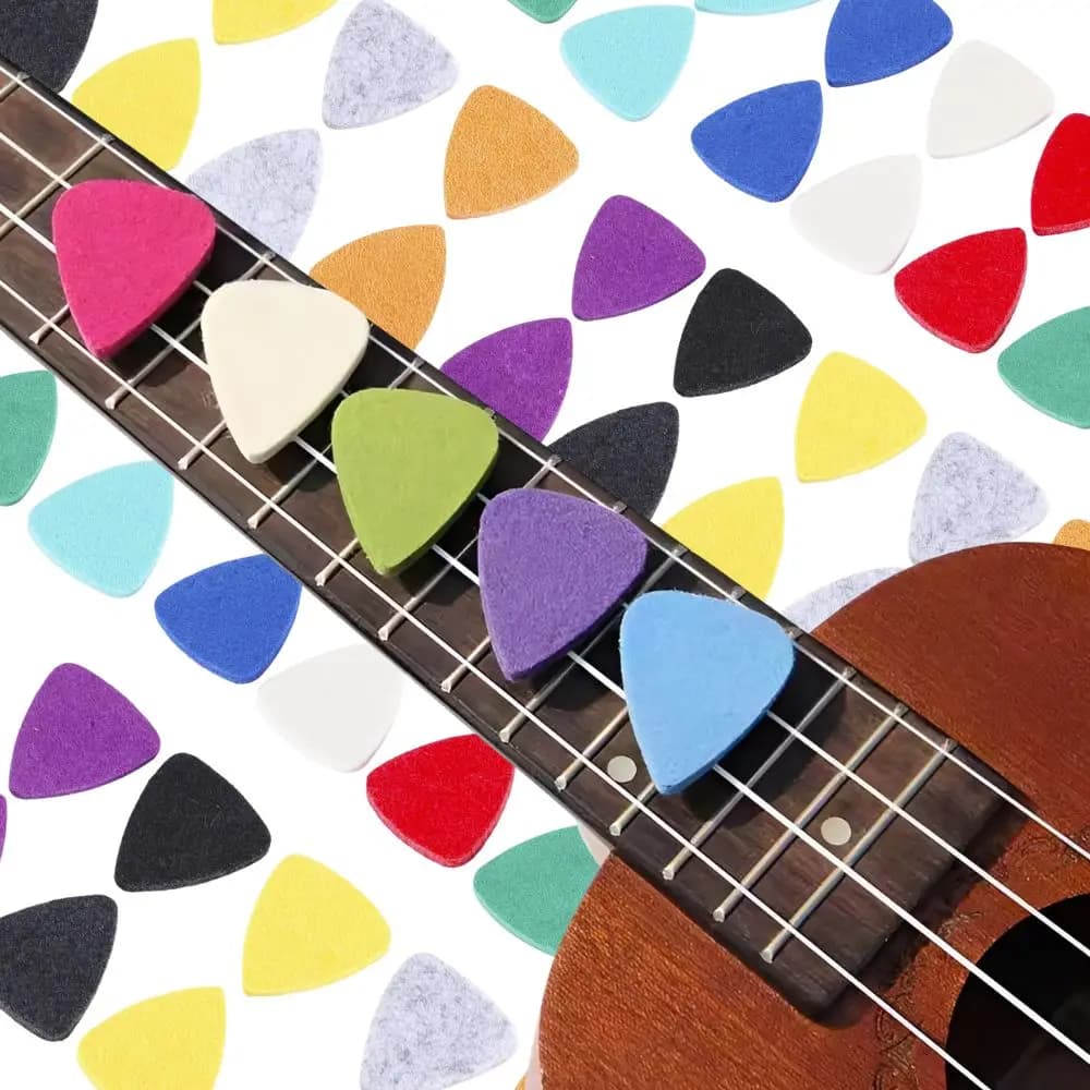 6/12/20pcs Random Color Felt Guitar Plectrums Bulk Lightweight Picks Stringed Instrument Accessory YMY