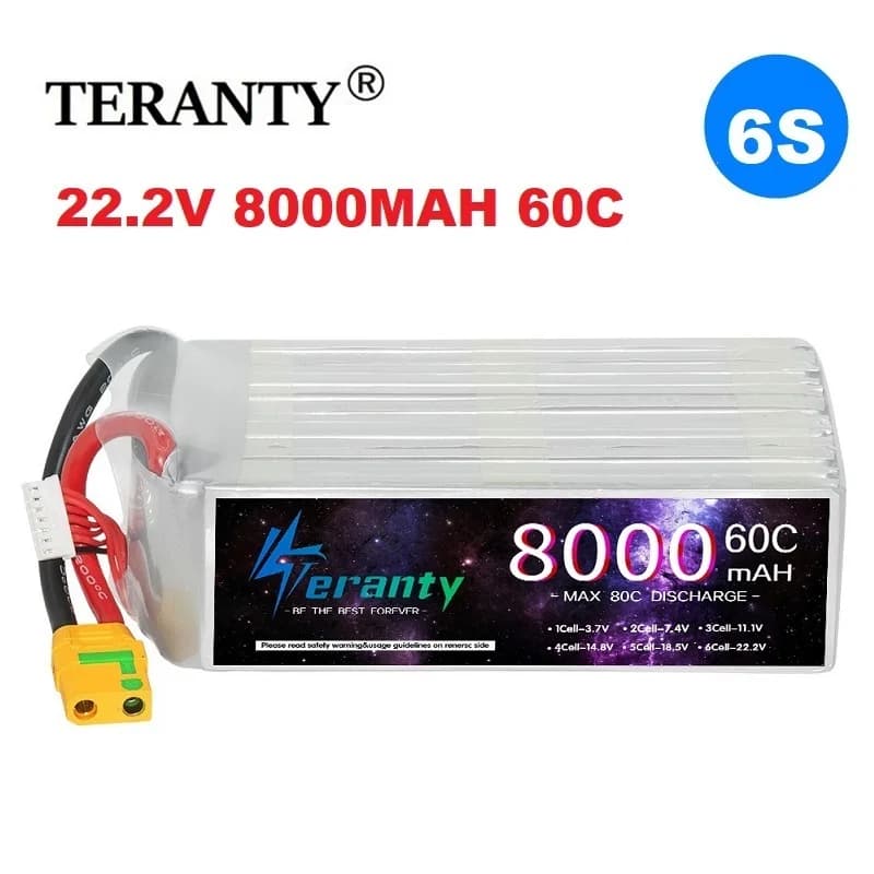 Batteria 6S 22.2V 8000mah Batteria LIPO 60C Per Drone RC FPV Elicottero Quadcopter Parti Da Corsa 6S Ricaricabile Con XT90S EC8