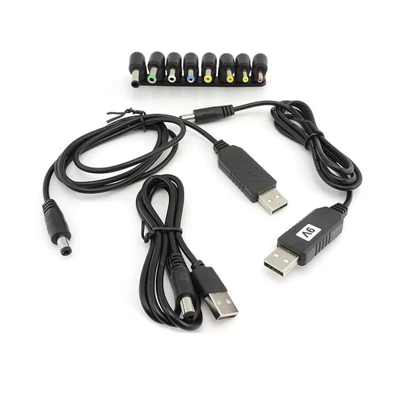 Cavo di alimentazione boost USB da 5 V a 9 V 8,4 V 12,6 V Connettore CC 8 pin maschio 3,5 mm 4,0x1,7 mm jack Step UP Modulo Convertitore Spina adattatore Q