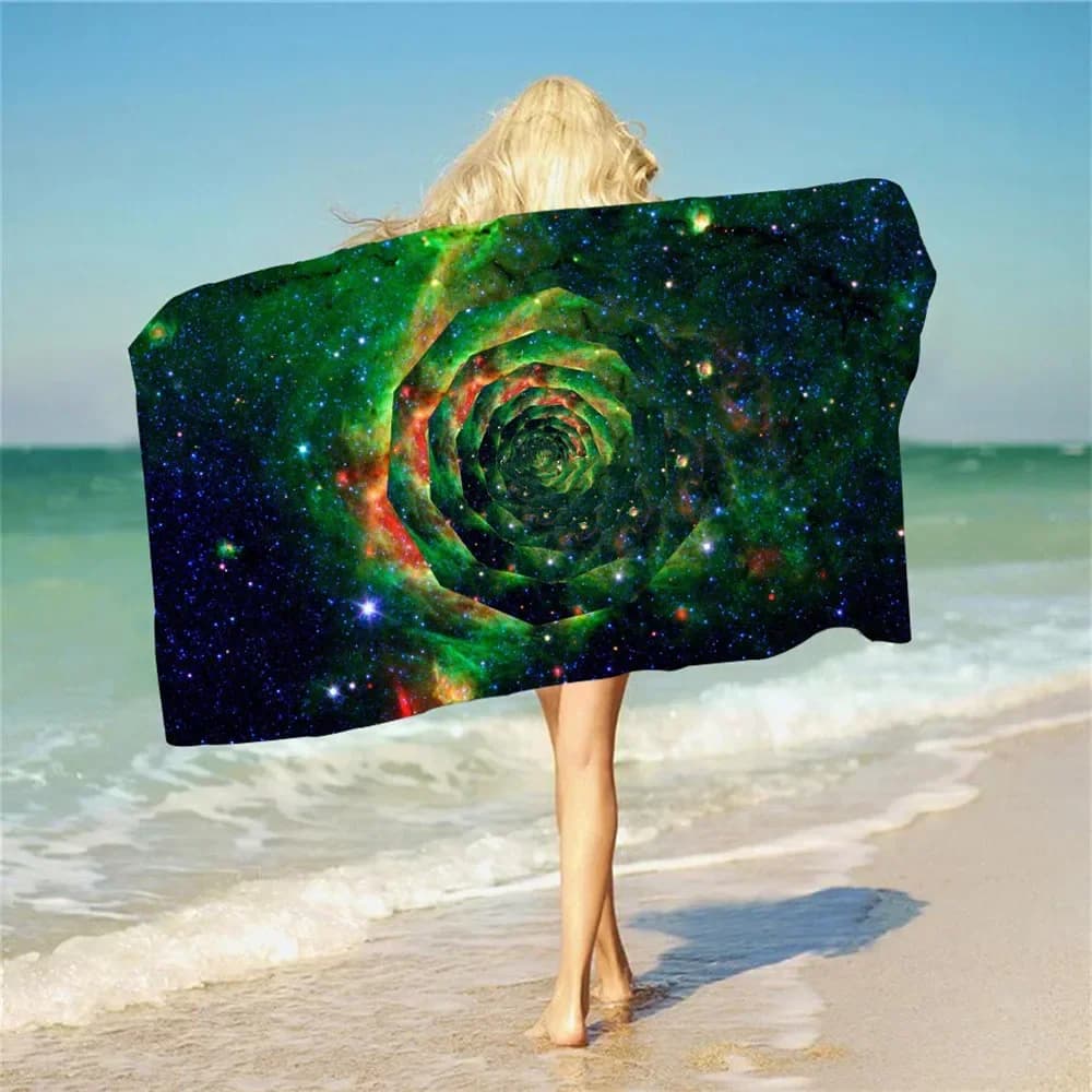 Asciugamano da spiaggia dal design elegante e colorato in microfibra ad asciugatura rapida per bambini adulti, asciugamano da bagno assorbente da campeggio rettangolare da viaggio all'aperto