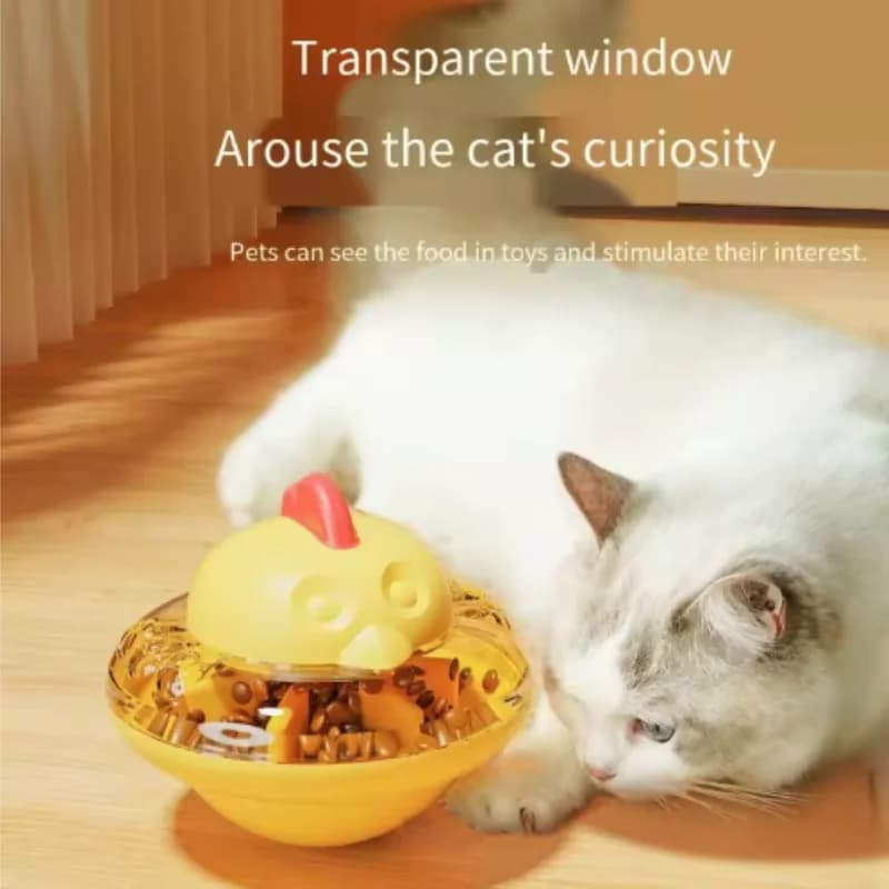 Divertente Giocattolo Dispenser Cibo a Forma di Gallina per Gatti e Cani - Gioco Interattivo a Lenta Erogazione per Gatti e Cani