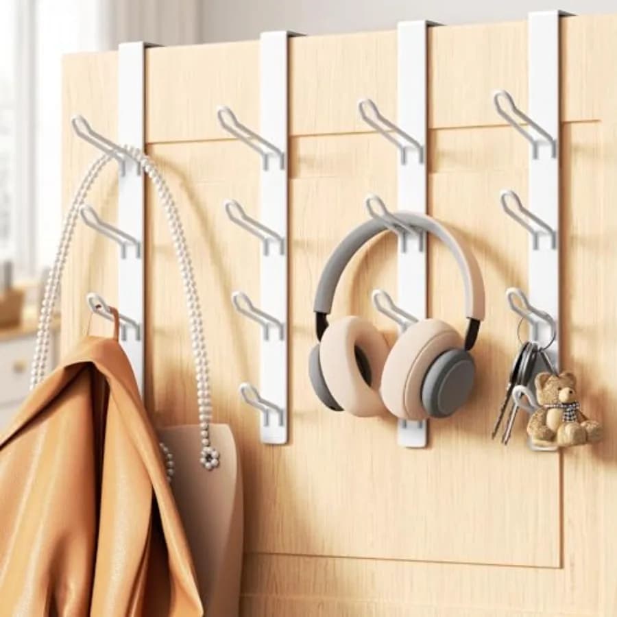 16 Hook Over The Door Hooks, Vertical Over The Door Towel Hook, Over Door Hook, Over The Door Hanger, for Towel and Clothes Han