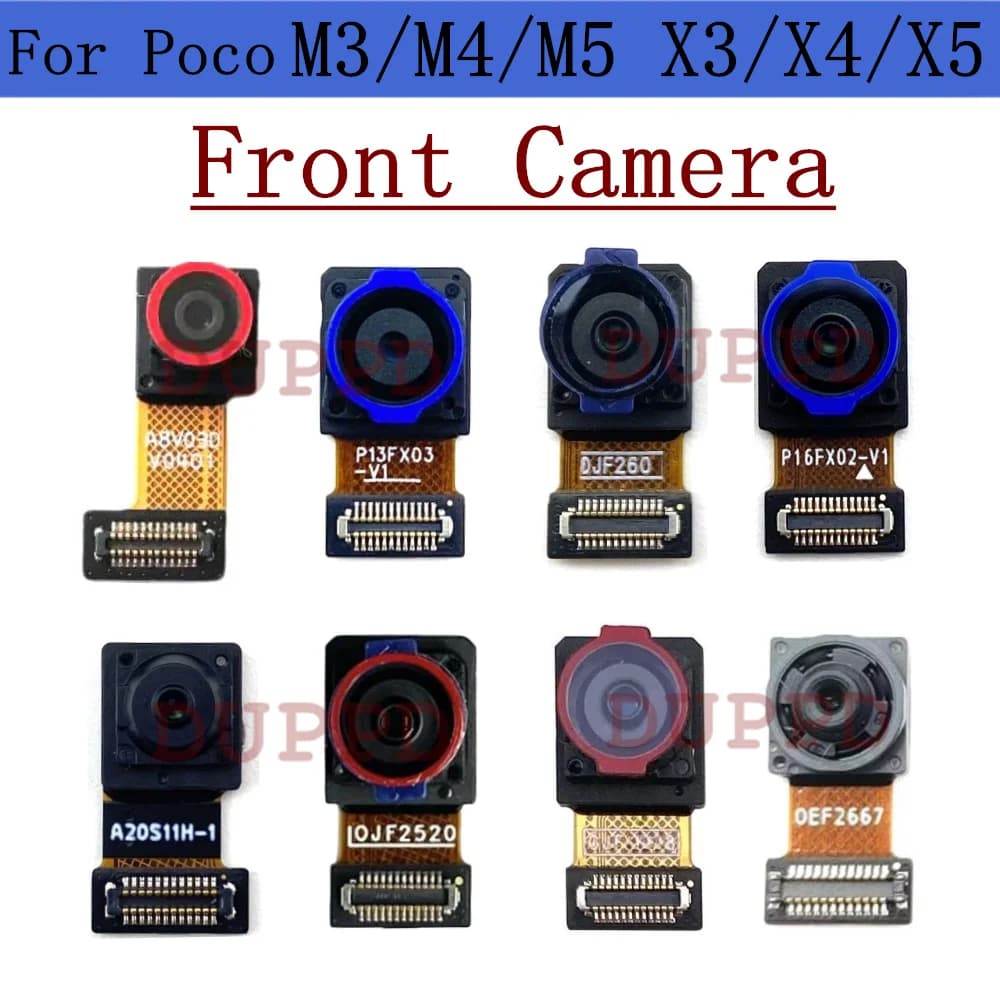 Fotocamera frontale per Xiaomi Poco M3 M4 M5 X3 X4 X5 Pro GT 5G Piccola fotocamera frontale per selfie Modulo cavo flessibile Parti