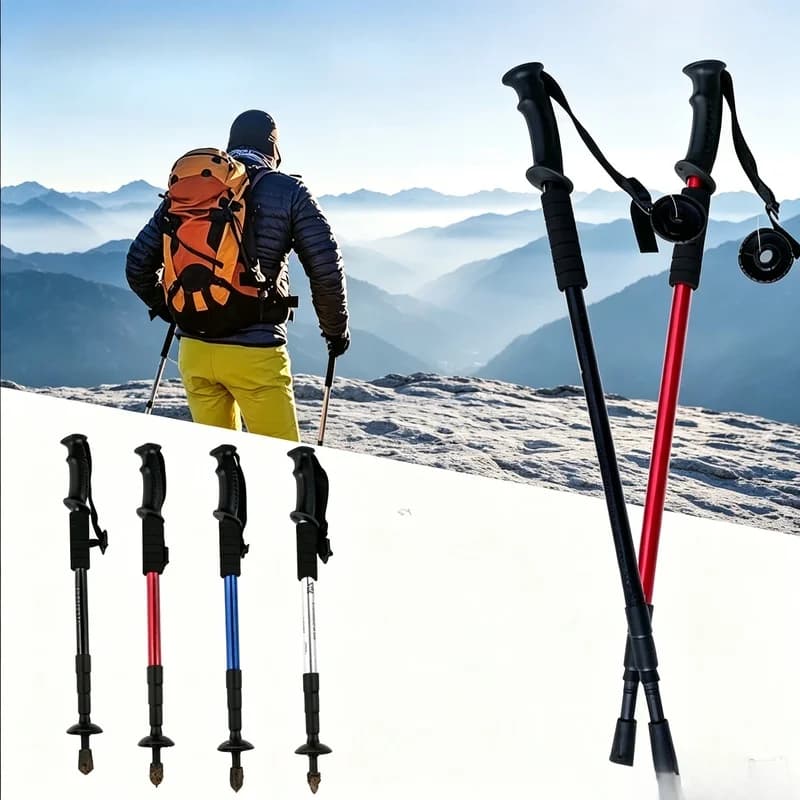 Ultralight Foldable Shock Absorbing Trekking Poles, Portable Hiking Sticks for Camping, Mountaineering & Backpacking Trips