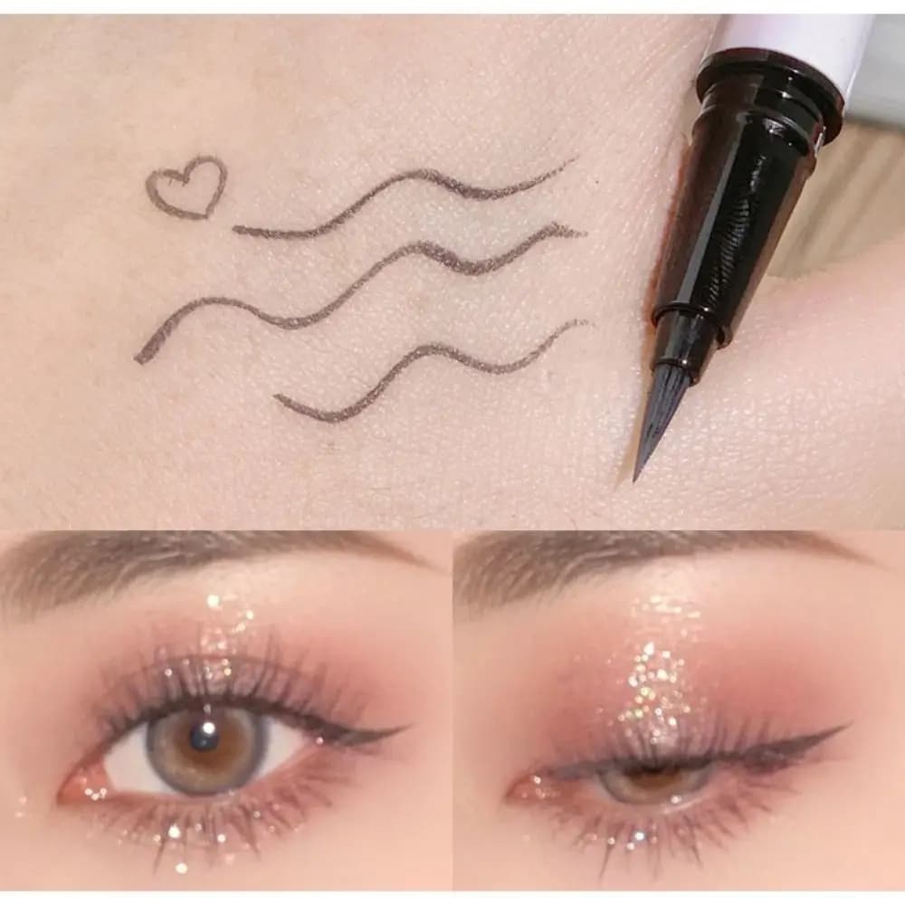 Nuovo eyeliner ad asciugatura rapida, impermeabile, non sbava, eyeliner nero naturale a lunga durata, penna per ombretto per donna