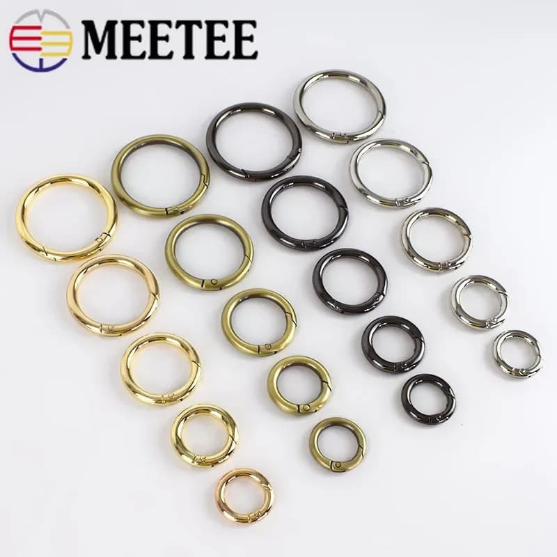 Meetee 10 pz 10-60mm molla in metallo O anello apribile portachiavi Trigger chiusura a scatto Clip borsa cinghia cintura fibbie a catena accessori
