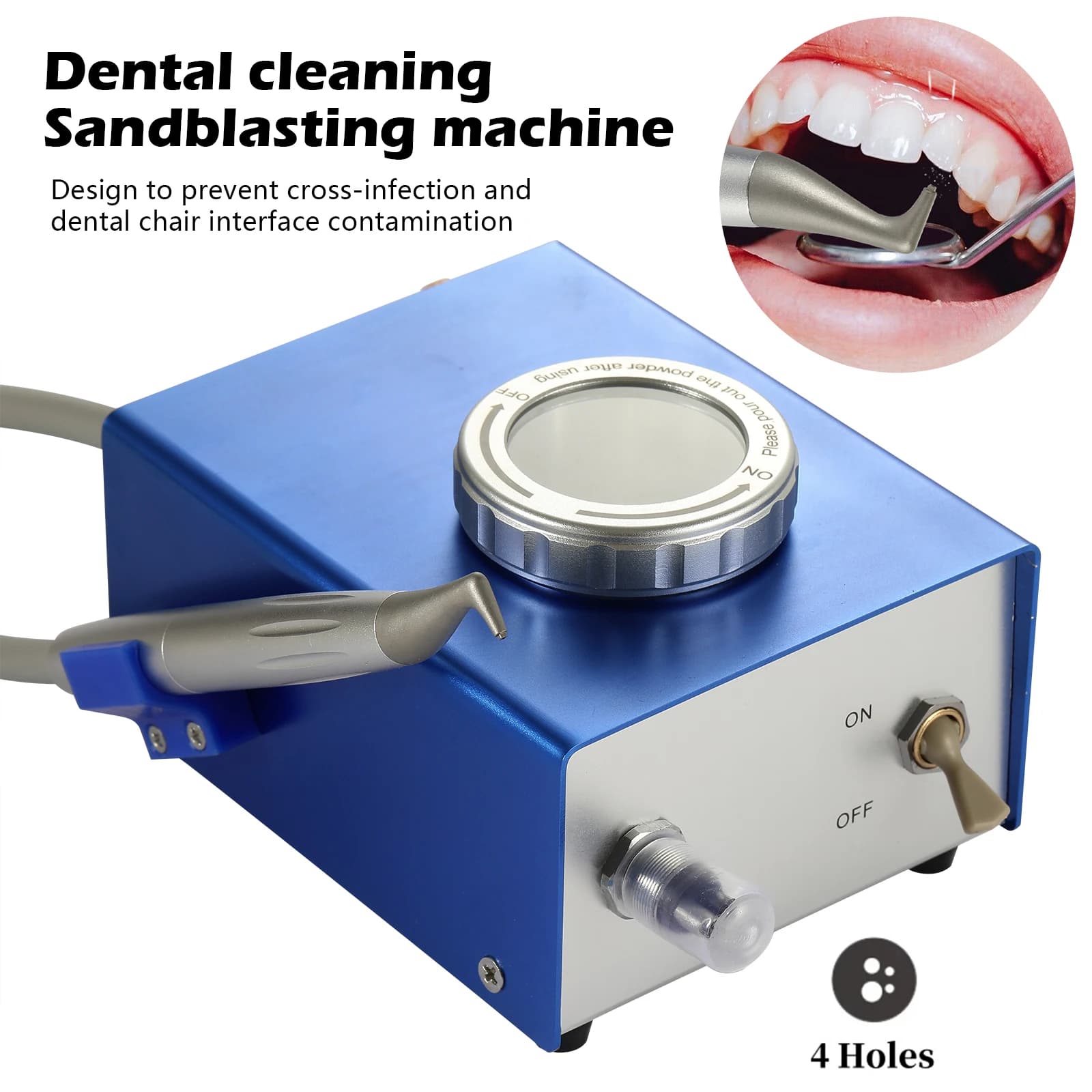 Dental Air Water Prophy Polishing Sanding Machine Lab Teeth whitening Device Cleaning device Tools 4 holes cleaning machine