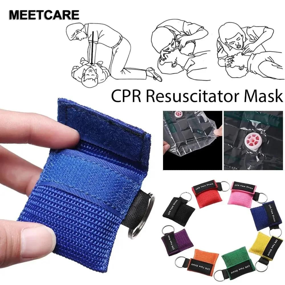 Maschera per rianimazione cardiopolmonare (RCP) portatile, protezione facciale per emergenze, respiratore artificiale monouso, portachiavi, strumenti per la cura della salute