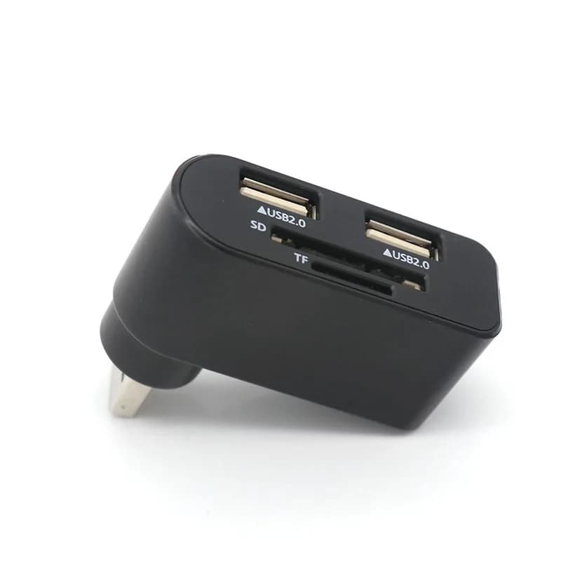 Splitter cavo ruotabile da 180 gradi HUB USB 2.0 a 4 porte per lettore di schede Micro SD TF Estendi l'adattatore per caricabatterie del telefono per PC portatile