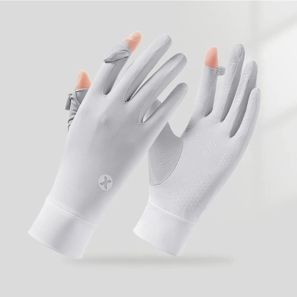 Guanti Sottili in Seta Ghiaccio con Protezione Solare Graduale, Guanti da Ciclismo Traspiranti Antiscivolo Touchscreen