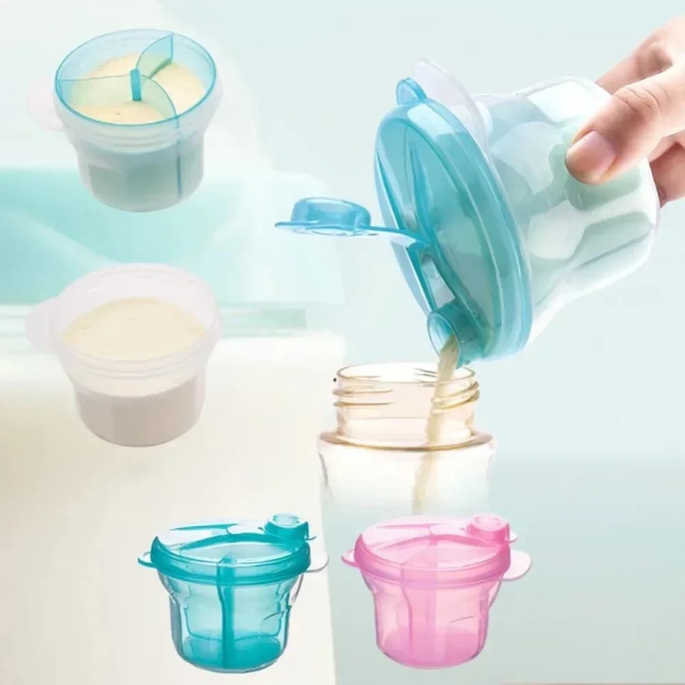 Dispenser di formule portatile a 3 griglie per formule infantili, senza bisfenolo A, scatola per alimenti per bambini all'aperto