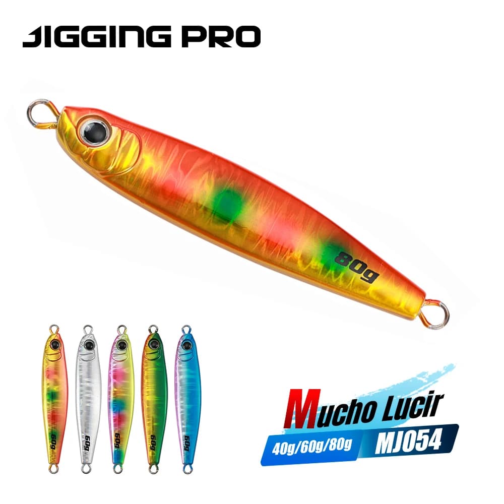 JIGGING PRO Mucho Lucir Jigging Lure 40g 60g 80g Jig in Metallo per Lanci Lunghi, Esche da Pesca per Acque Salate Costiere