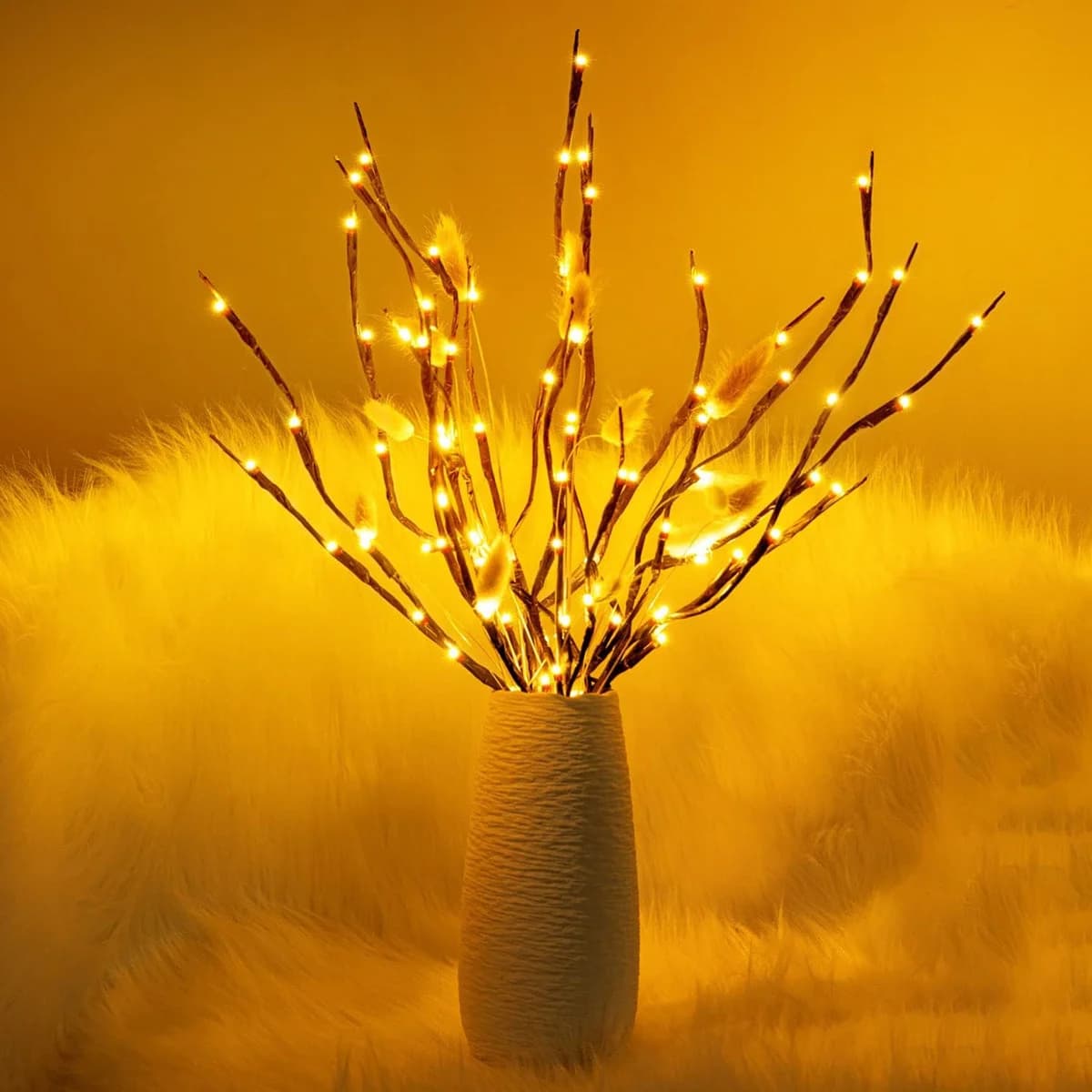 HOMEFISH 1 Piece White Birch Copper LED Lights, Battery Operation for Christmas Decorations, Celebrations, Weddings, Outer, Copper Lights