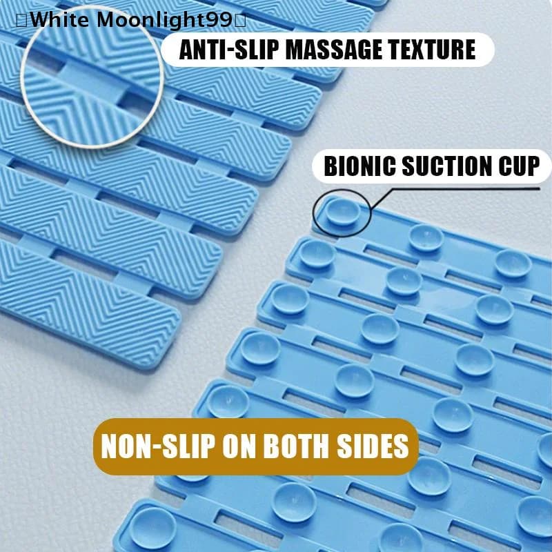 〔Bianco〕Tappetino antiscivolo per bagno in PVC, tappetino antiscivolo per doccia, drenaggio rapido, tappeto impermeabile