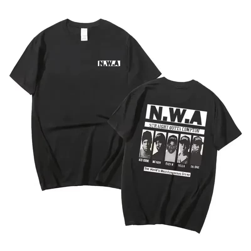 T-shirt NWA Music Group 2026 Ice Cube MC Ren Dr. Dre DJ Yella Gangsta Rap 100% Cotone Uomo Donna Hip Hop