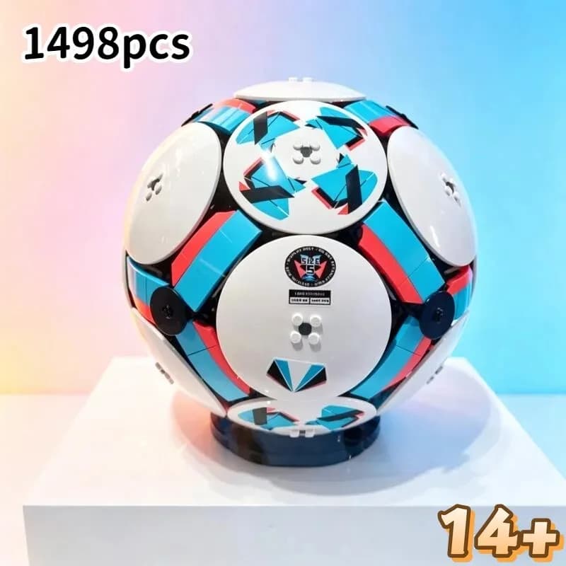 1498 Pezzi Blocchi da Costruzione a Forma di Pallone da Calcio 2026, Modello Sportivo Creativo per Decorazione Casa