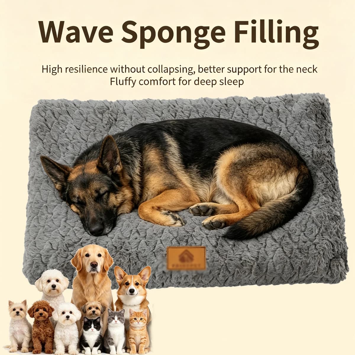 Waterproof Dog Bed Spine Protection Non-slip Removable Washable Sponge Pet Cat Large Dogs Xxl Blanket Hut Enclosure Kennels Cage