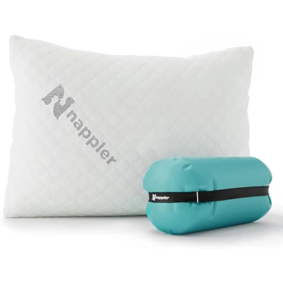 Cuscino Piccolo in Memory Foam Sminuzzato per Viaggi e Campeggio - Cuscino da Letto Comprimibile Rigido con Supporto Sagomato e Fodera Traspirante