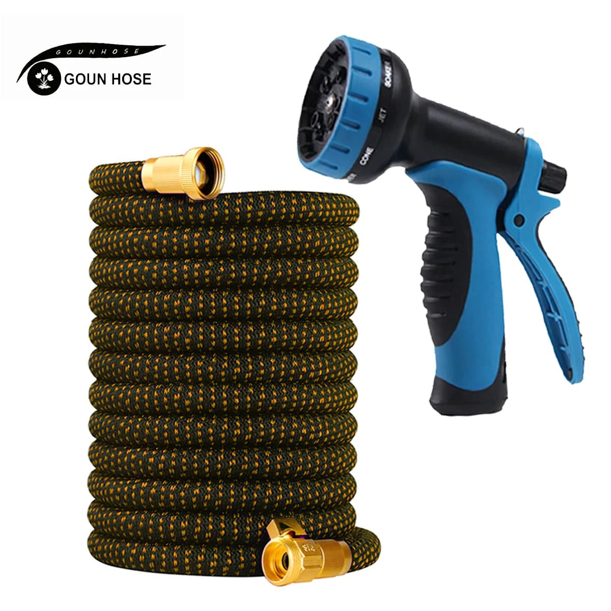 Tubo da Giardino Espandibile GOUN HOSE, Tubo Magico Flessibile, Pistola ad Alta Pressione per Lavaggio Auto, Forniture per Irrigazione e Annaffiatura del Giardino