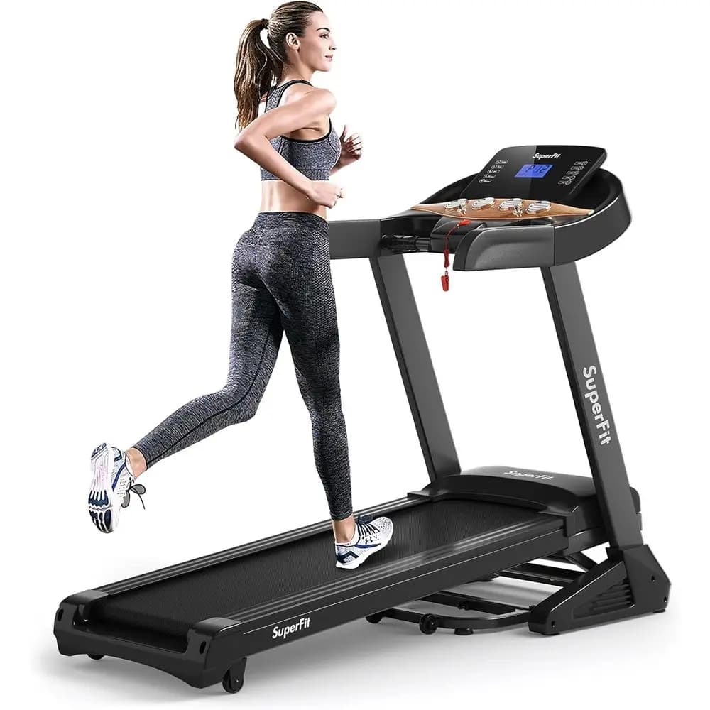 Incline Electric Treadmill with App Control, 15 Workout Programs, Bluetooth Speaker, Heart Rate Monitor, Ideal for Home Gym