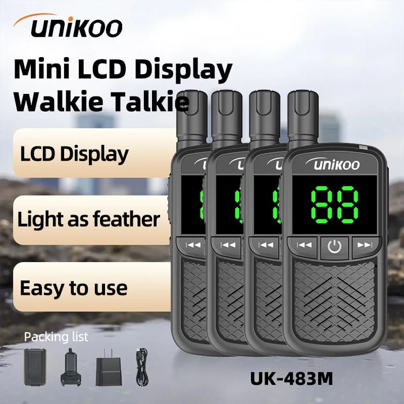 UNIKOO UK483M Walkie Talkie 4 PZ Display LCD Mini Radio portatile portatile Comunicador Walkie Talkie per bambini a lungo raggio