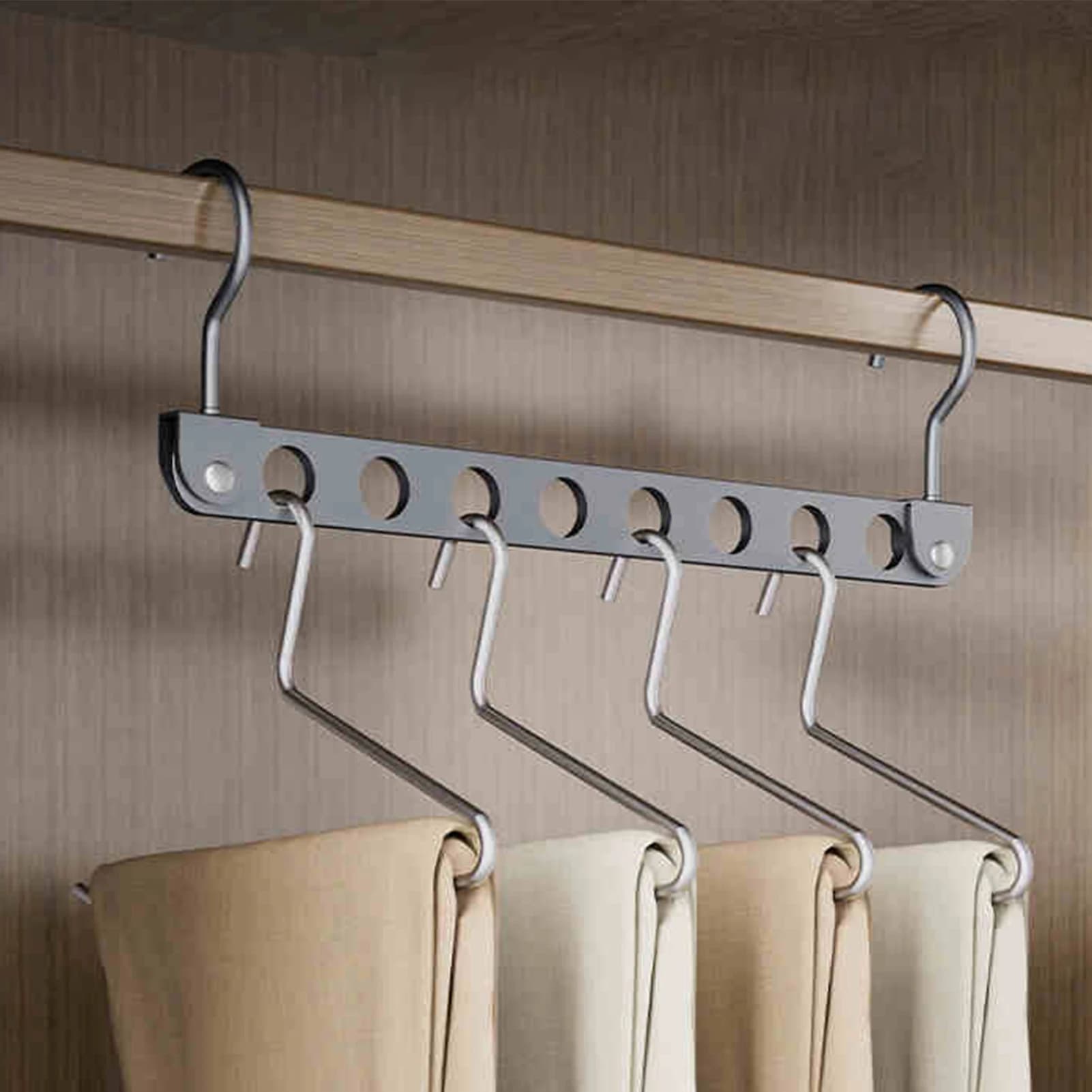 6/8 Hole Clothes Hanger Space Saving Foldable Pants Hanger Foldable Pants Hanger Magic Seamless Multilayer Closet Organizer