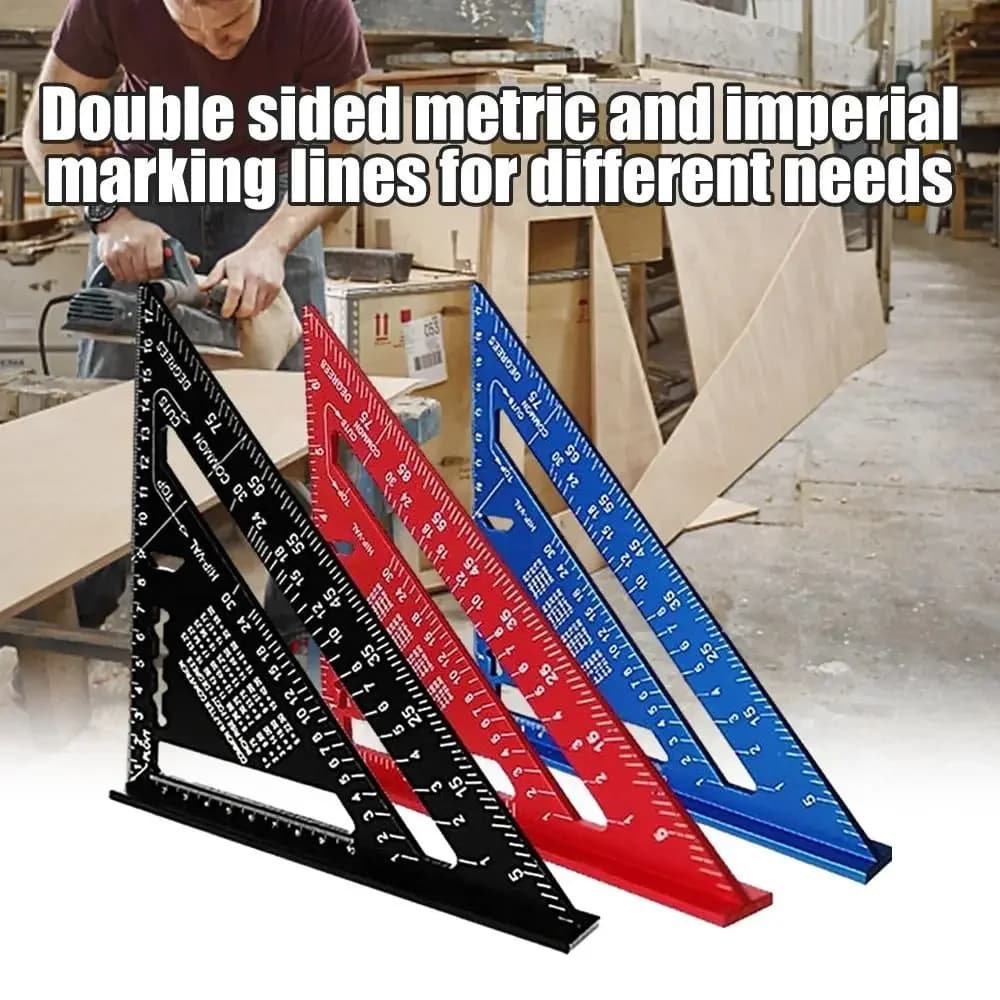 New 7 inch triangular ruler measuring instrument Aluminum alloy carpenter Tools Poles Metric Angle Speed Rowing Square Woodworking Tools