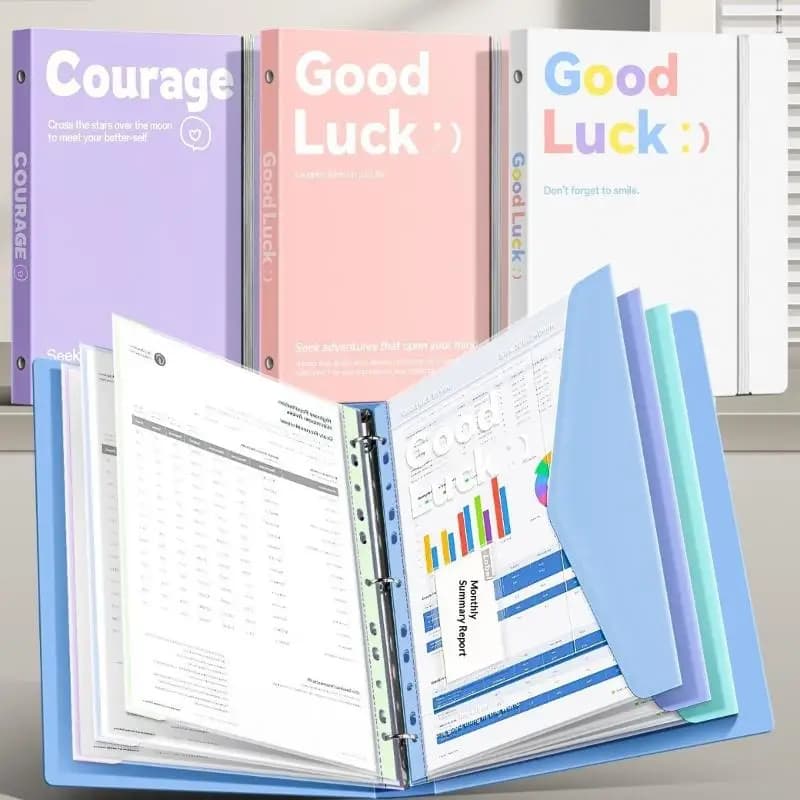 1/4/5PCS A4 File Folder Transparent Detachable Data Book Students Stationery Office Storage Booklet School Office